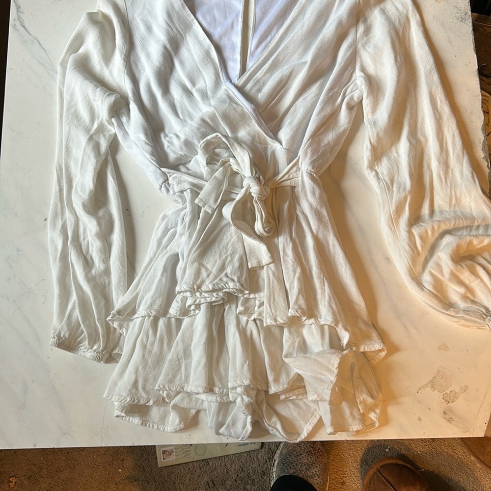 Altar'd State White Long Sleeve Dress